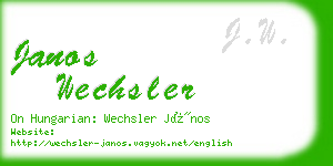 janos wechsler business card